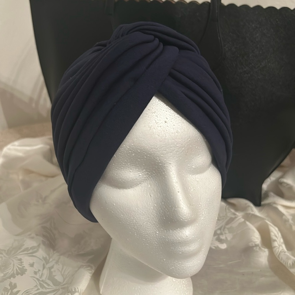 Vintage Fashion Pointer Turban Navy